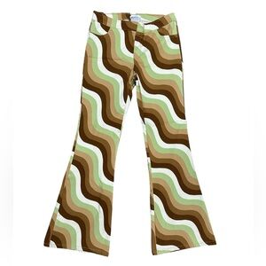 Hollister Social Tourist Low Rise Flare M Groovy Green Brown Bell Bottom Pants